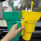 Getränkebecher mit Snackfach – 1 Liter Fassungsvermögen