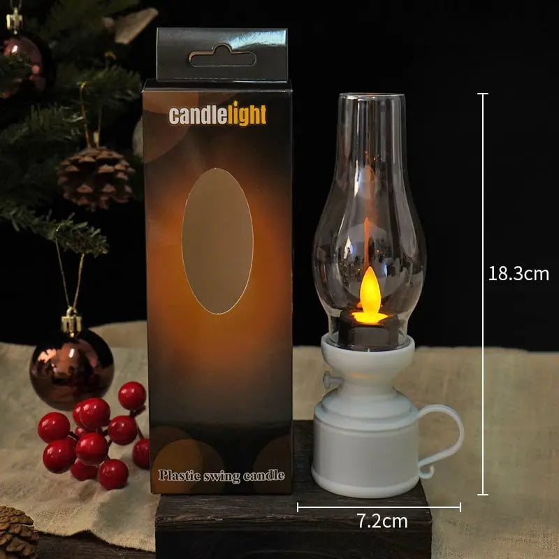 LED lantern with flame effect – battery operated
