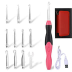 LED Crochet Hook Set with Interchangeable Heads – 2.5 to 8.0 mm