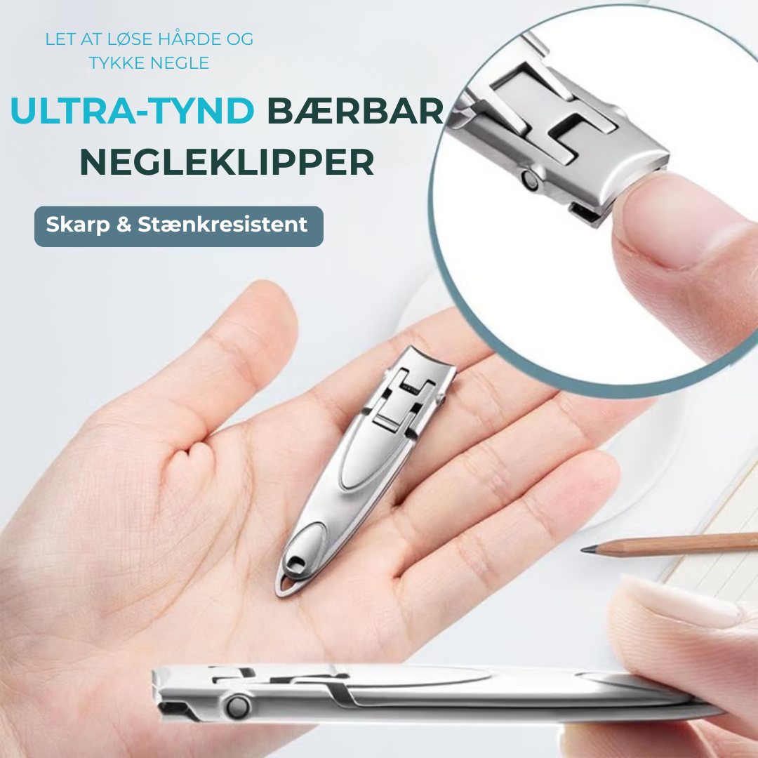 Nagelknipser Edelstahl ultra-dünn faltbar mit Schlüsselanhänger