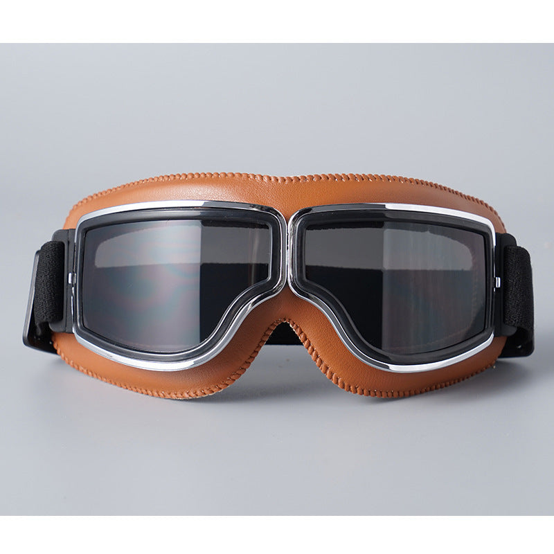 Vintage motorcycle goggles with adjustable elastic band