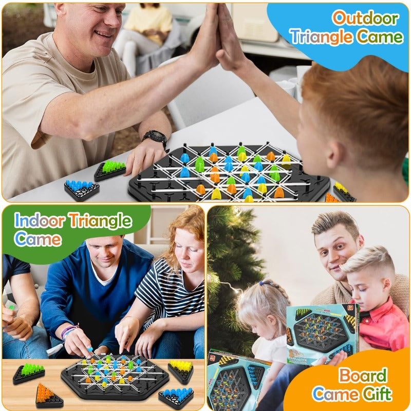 Dreieck-Strategiespiel mit Gummibändern