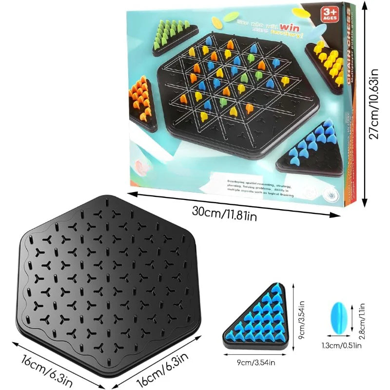 Dreieck-Strategiespiel mit Gummibändern