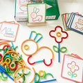 Wooden Sticks & Rings Construction Set with Task Cards