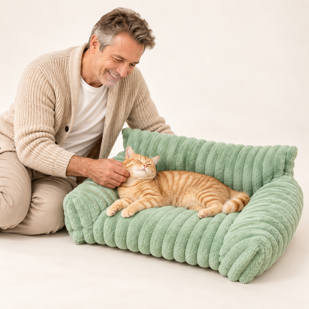 Plush pet bed in sofa design – Cozy retreat for cats & dogs