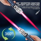 Gas lighter with 360° nozzle and metal housing