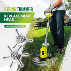 Brush cutter replacement head with metal blades