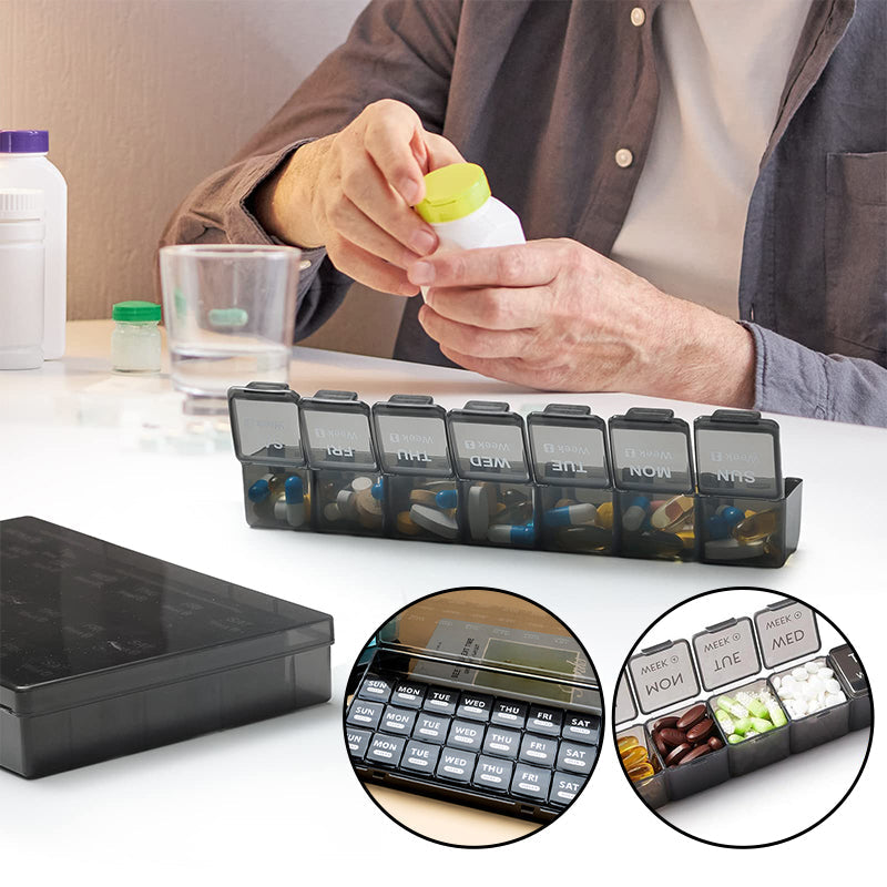 Medikamenten-Organizer 28 Fächer – Wochendispenser für Tabletten