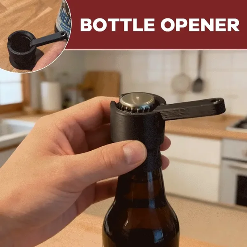 Compact bottle opener with lever mechanism