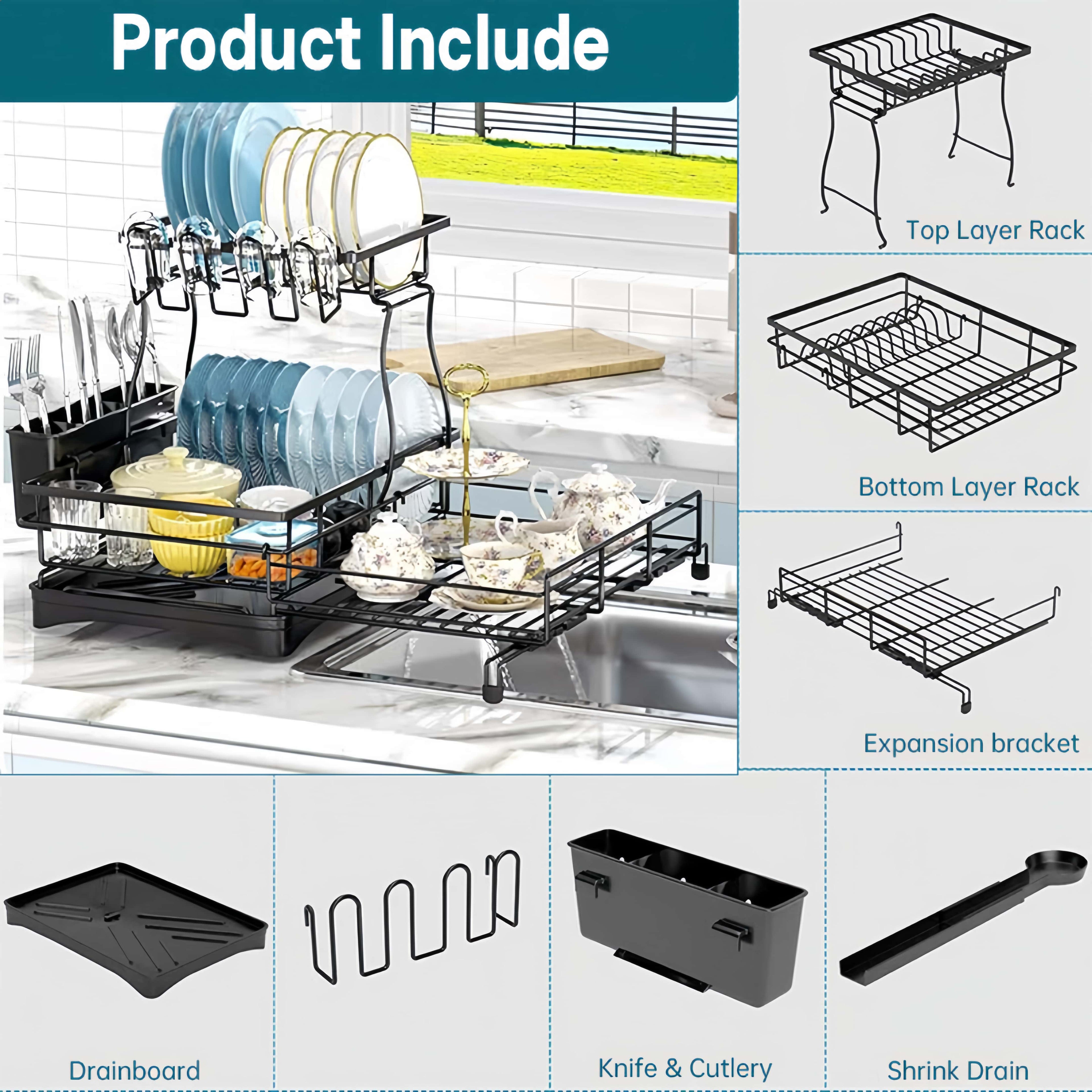 Pull-out 2-in-1 Dish Dryer with Drip Tray