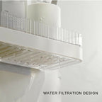 Drill-free shelf with drain – plastic wall shelf
