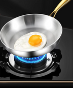 Edelstahl-Bratpfanne ohne Beschichtung für Gas und Induktion