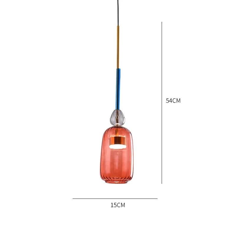 Colorful pendant light with glass shade – Living room & dining room