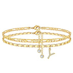 Fußkette Layered-Design mit Strass-Steinen