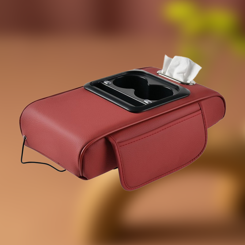 Car Center Armrest with USB Charging – Cup Holder & Storage