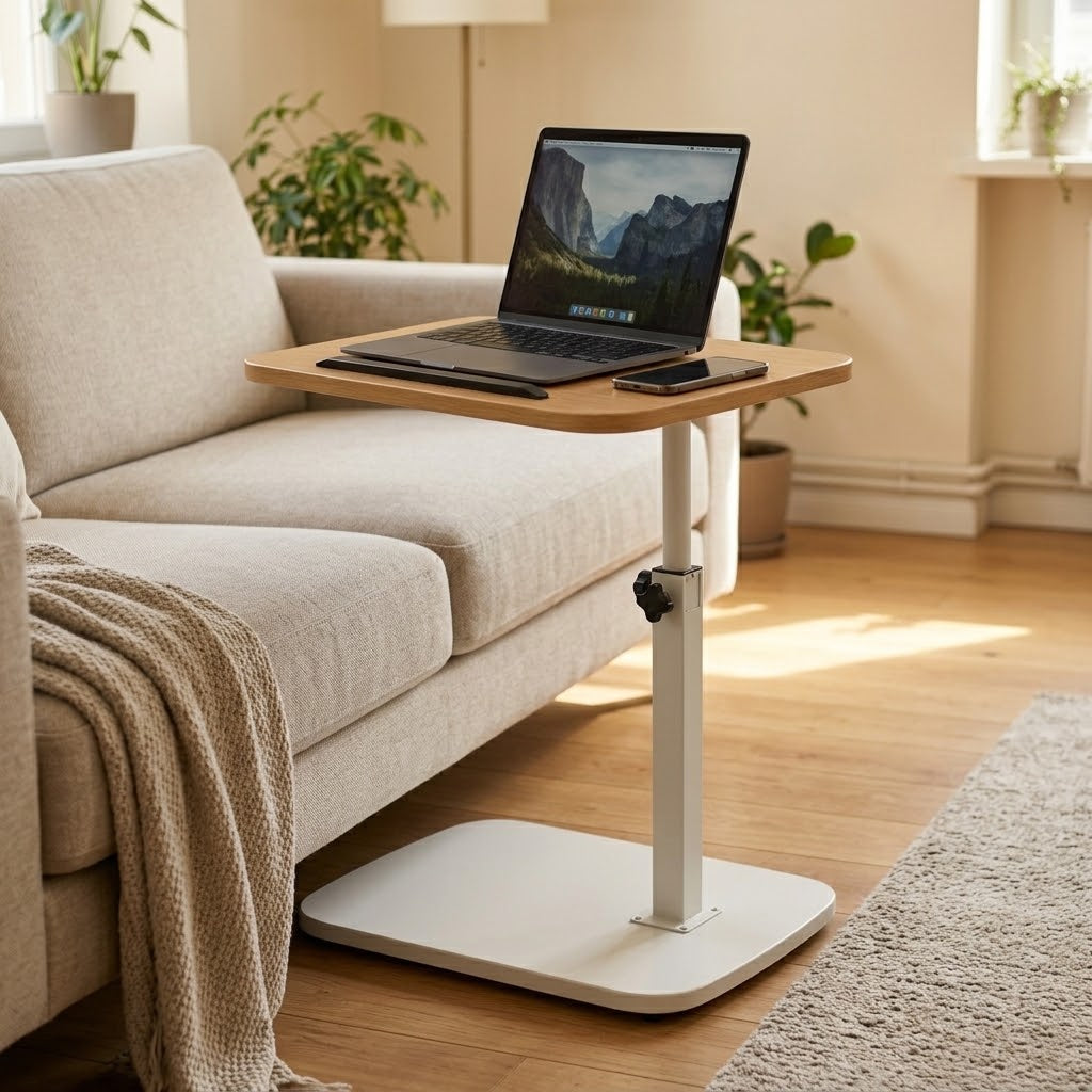 Height-adjustable laptop table 45–80 cm with 360° rotating tabletop, 40 × 30 cm