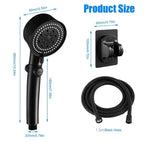 High-pressure shower head with 5 spray types and self-cleaning function
