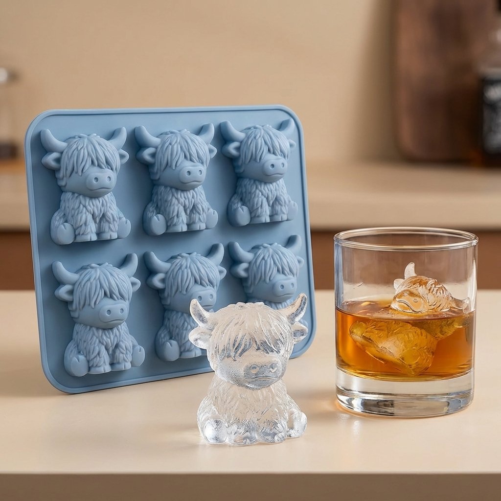 Eiswürfelform Silikon Highland-Kuh mit 6 Mulden