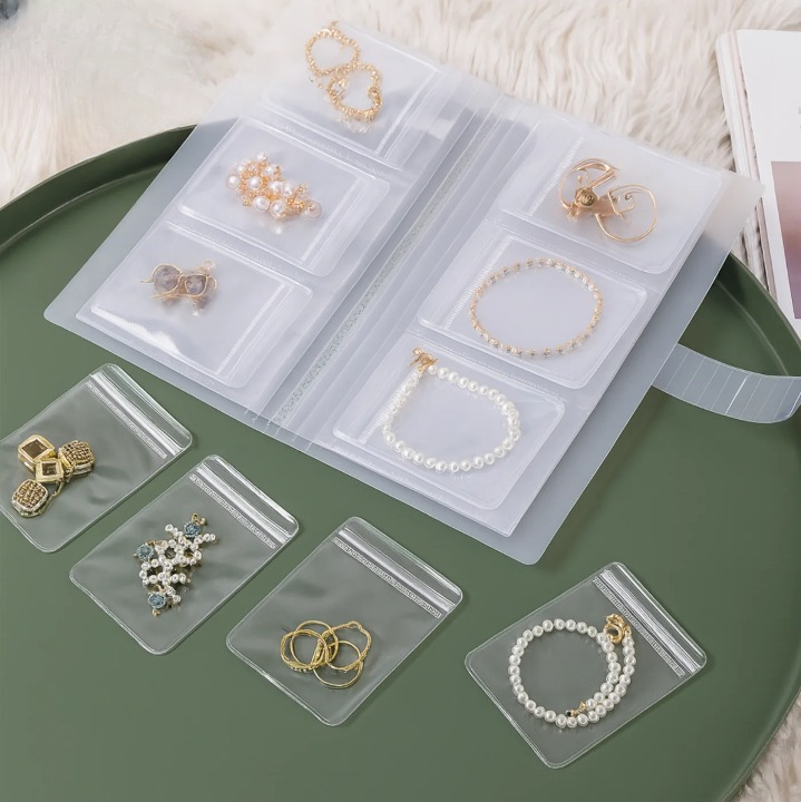 Schmuck-Organizer-Buch mit 30 transparenten Taschen