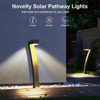 Solar-Wegleuchte 7-Form 46 cm Schwarz – Warmweißes LED-Licht