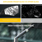 Bicycle rearview mirror with 180° field of view and 360° adjustment