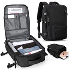 Travel backpack 35 L with USB port and shoe compartment