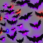 LED Fledermaus Deko 12-teilig mit 3D-Effekt