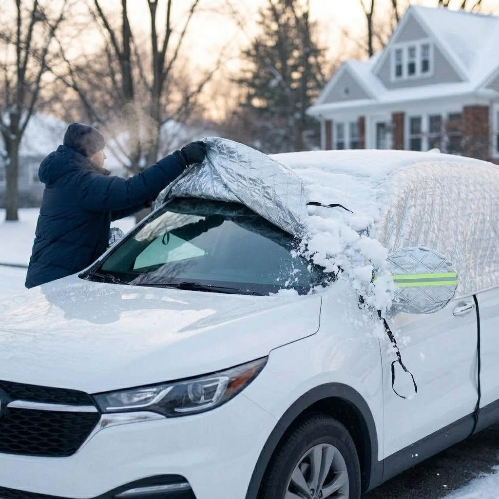 Winter waterproof SUV car cover - half cover against snow, ice and frost
