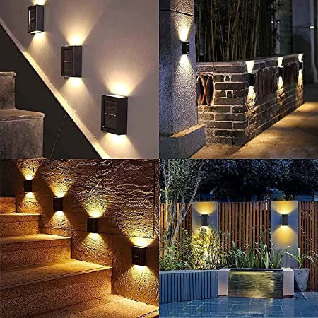 Solar Wandleuchte LED wasserdicht IP65 warmweiß kabellos