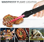 Gas lighter with 360° nozzle and metal housing