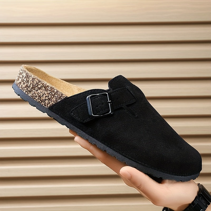 Pantoletten mit Korksohle und verstellbarem Riemen