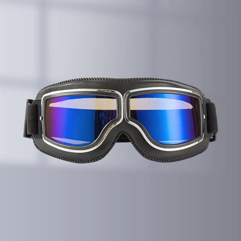 Motorradbrille Vintage-Stil mit verstellbarem Gummiband