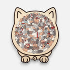 Wooden Cat Puzzle – 135 Pieces, Cat-Shaped Board