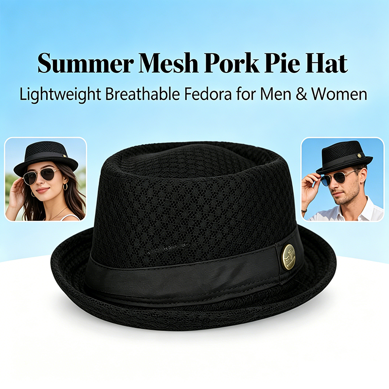 Sommer Pork Pie Hut Mesh atmungsaktiv für Damen und Herren
