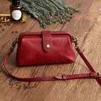 Leder-Handtasche im Retro-Stil – Handgefertigt