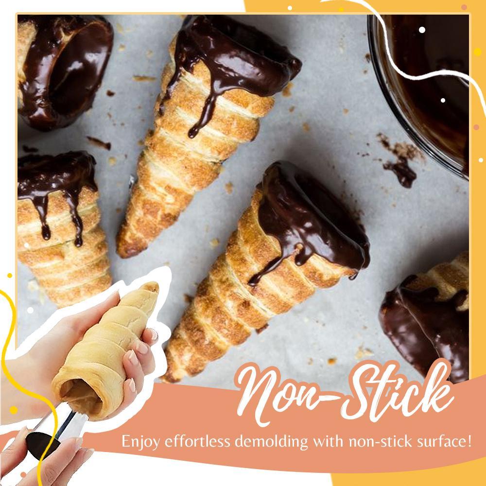 Horn-Shaped Pastry Molds Set – Bake Crispy Cream Rolls at Home