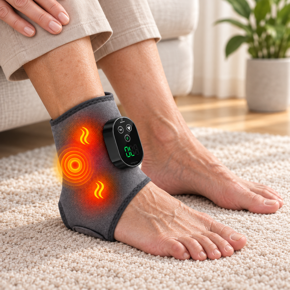 Fußwärmemassagegerät mit Vibration und 6 Heizstufen