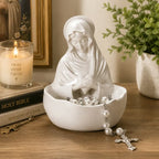 Schmuckschale Madonna Figur aus Harz – Weiß