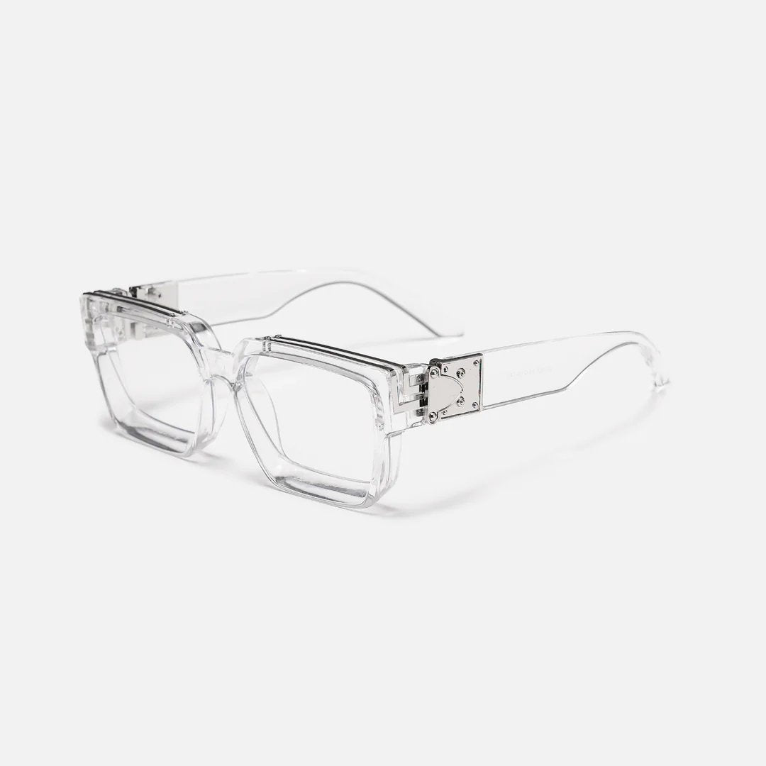 Sonnenbrille mit eckigem Rahmen und Metalldetails