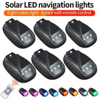 Solar-LED-Navigationsleuchten 8 Farben mit Fernbedienung