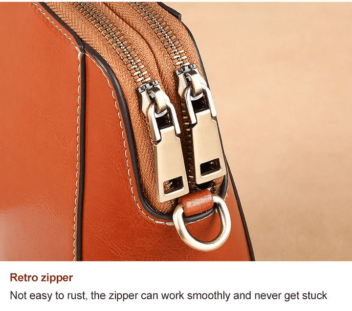 Small Crossbody Bag in Leather Look with Multiple Compartments – Adjustable Strap