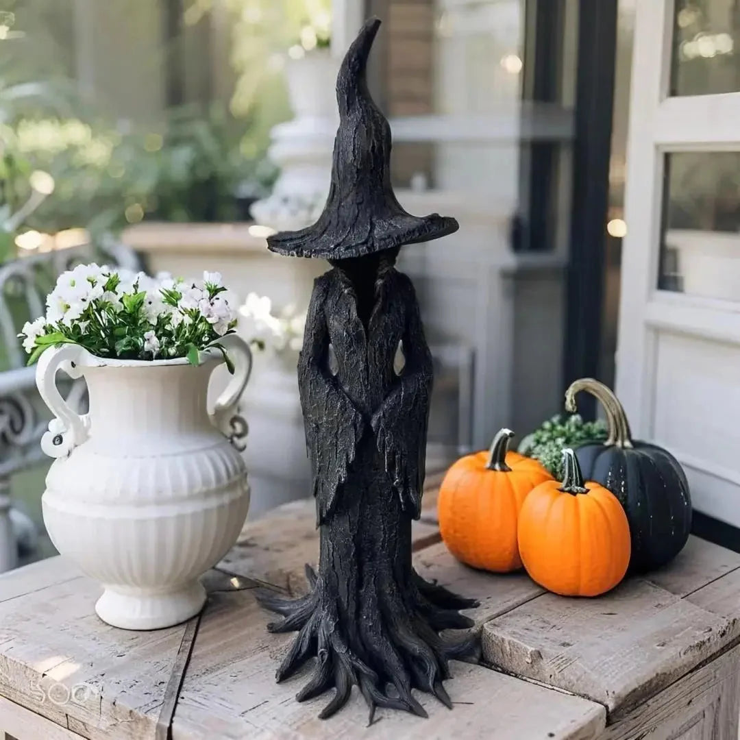 Hexenfigur Garten Handgemacht – Wächterin aus Kunstharz