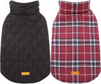 Reversible waterproof dog jacket with British check pattern