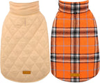 Reversible waterproof dog jacket with British check pattern