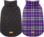 Reversible waterproof dog jacket with British check pattern