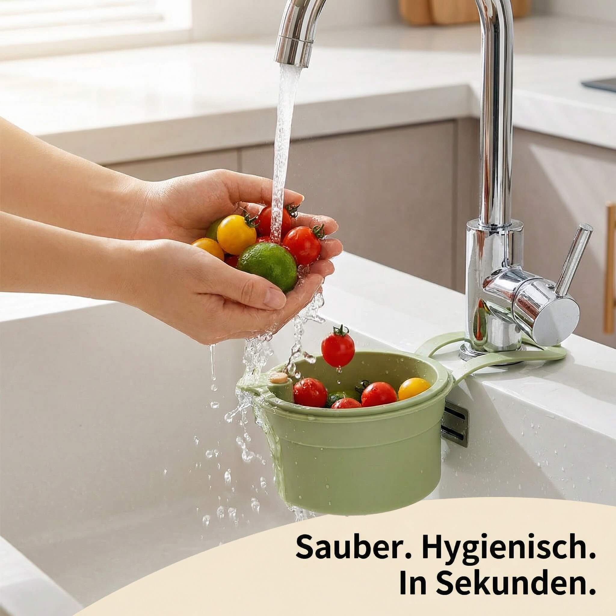 Abtropfkorb zum Aufhängen – Sauberes Abgießen ohne Kleckern -   Mivoza Deutschland