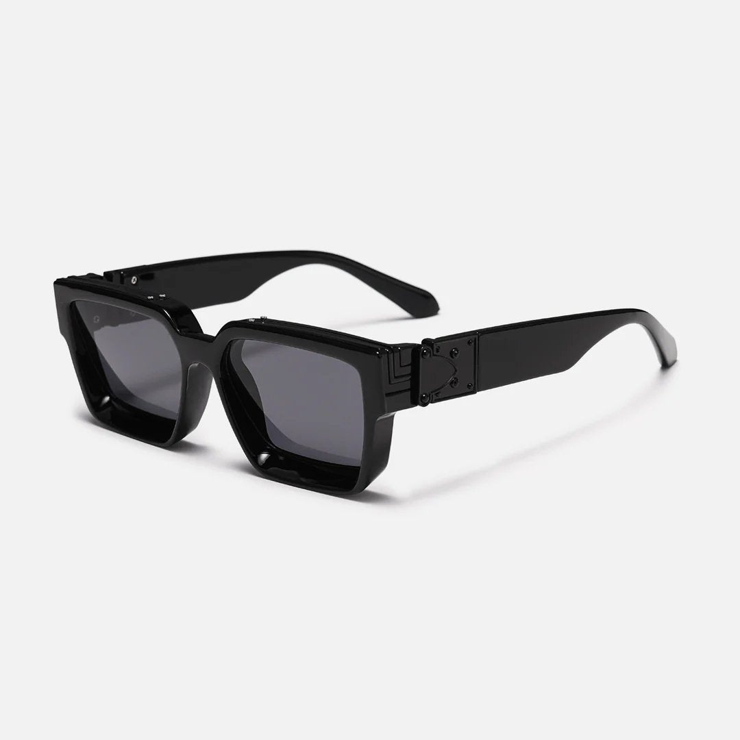 Sonnenbrille mit eckigem Rahmen und Metalldetails