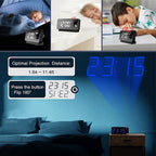 LED projection alarm clock with ceiling display
