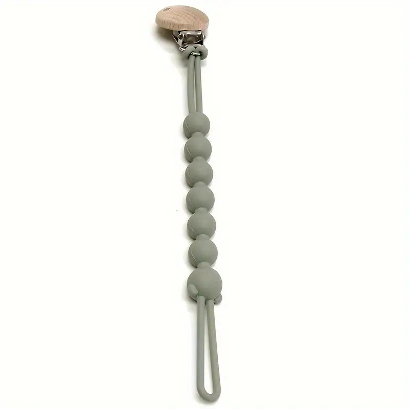 Silikon Schnullerkette mit Holzclip – Bär Design, BPA-frei