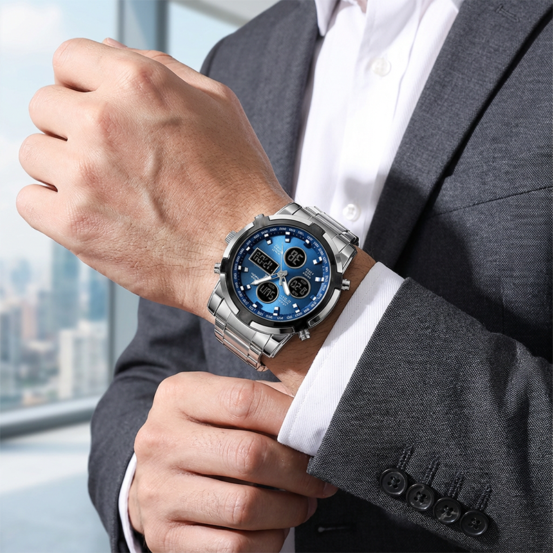 Digital-Armbanduhr mit Multifunktionsdisplay